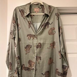 Show Me Your MuMu Leopard cheetah Satin top